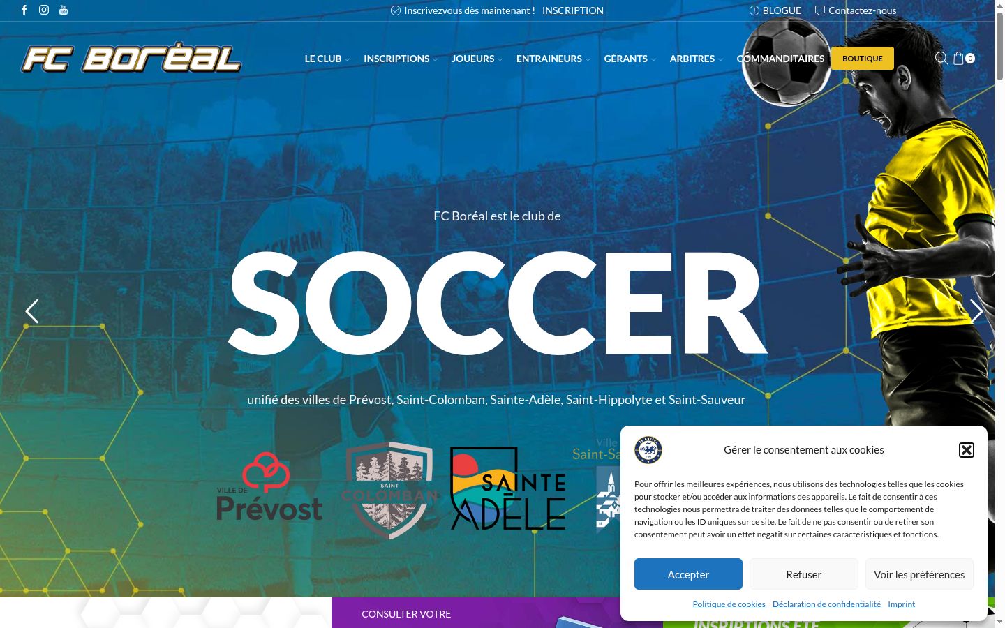 Screenshot of the consent banner shown before any interaction
