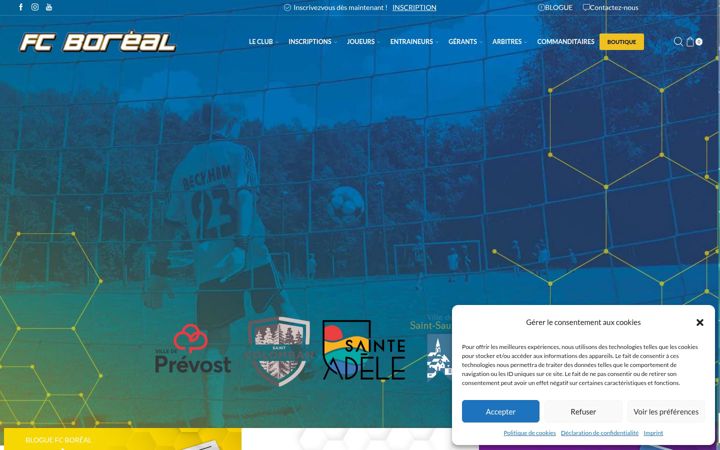 Screenshot of fcboreal.ca
