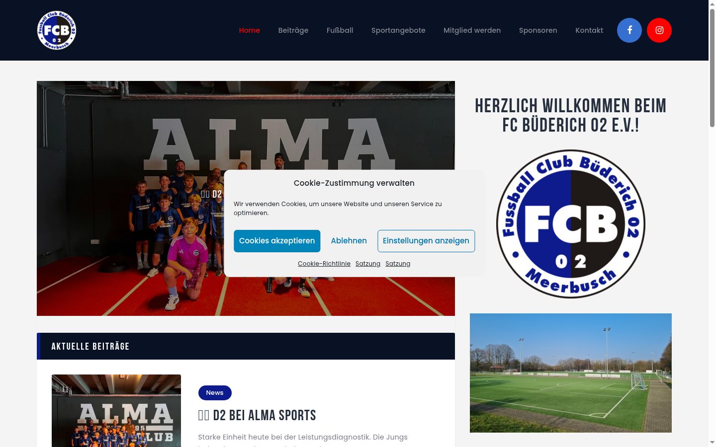 Screenshot del banner di consenso mostrato prima di qualsiasi interazione