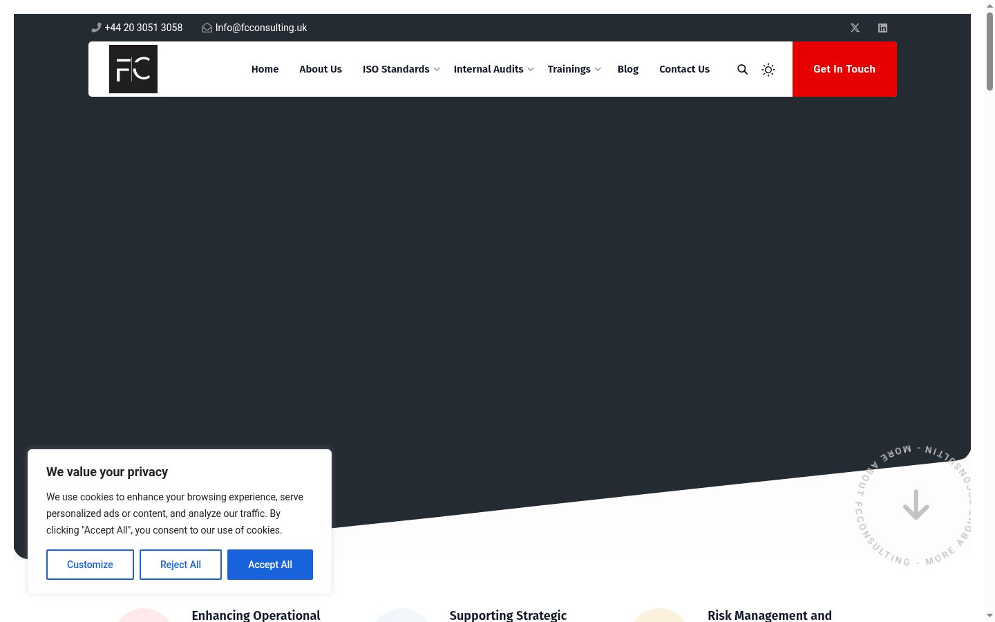Screenshot des Einwilligungsbanners vor jeglicher Interaktion