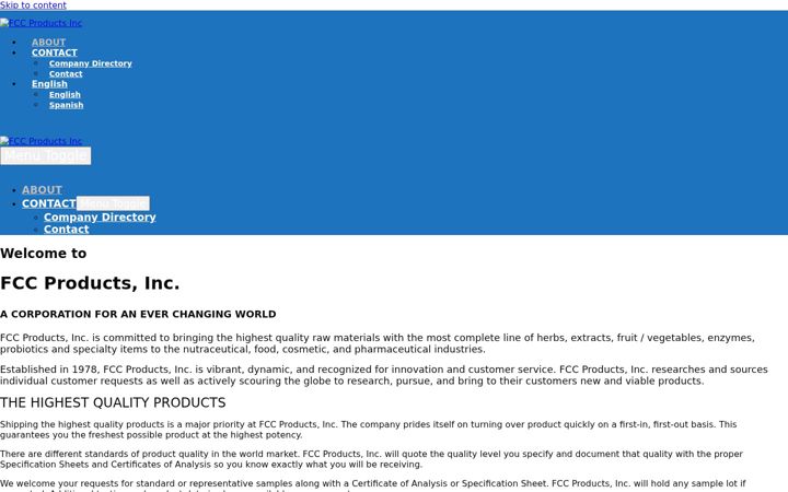 Screenshot of fccproducts.com