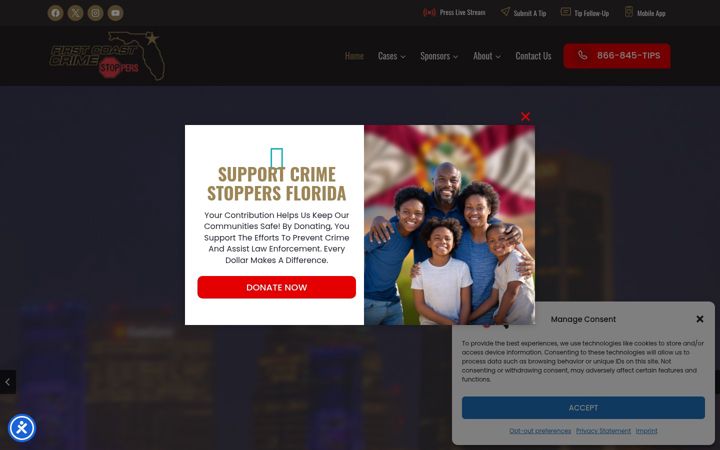 Screenshot of fccrimestoppers.com