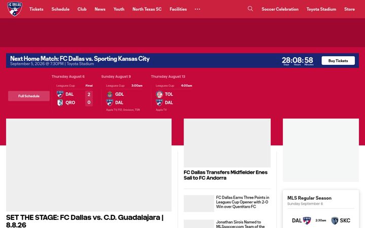 Screenshot of fcdallas.com