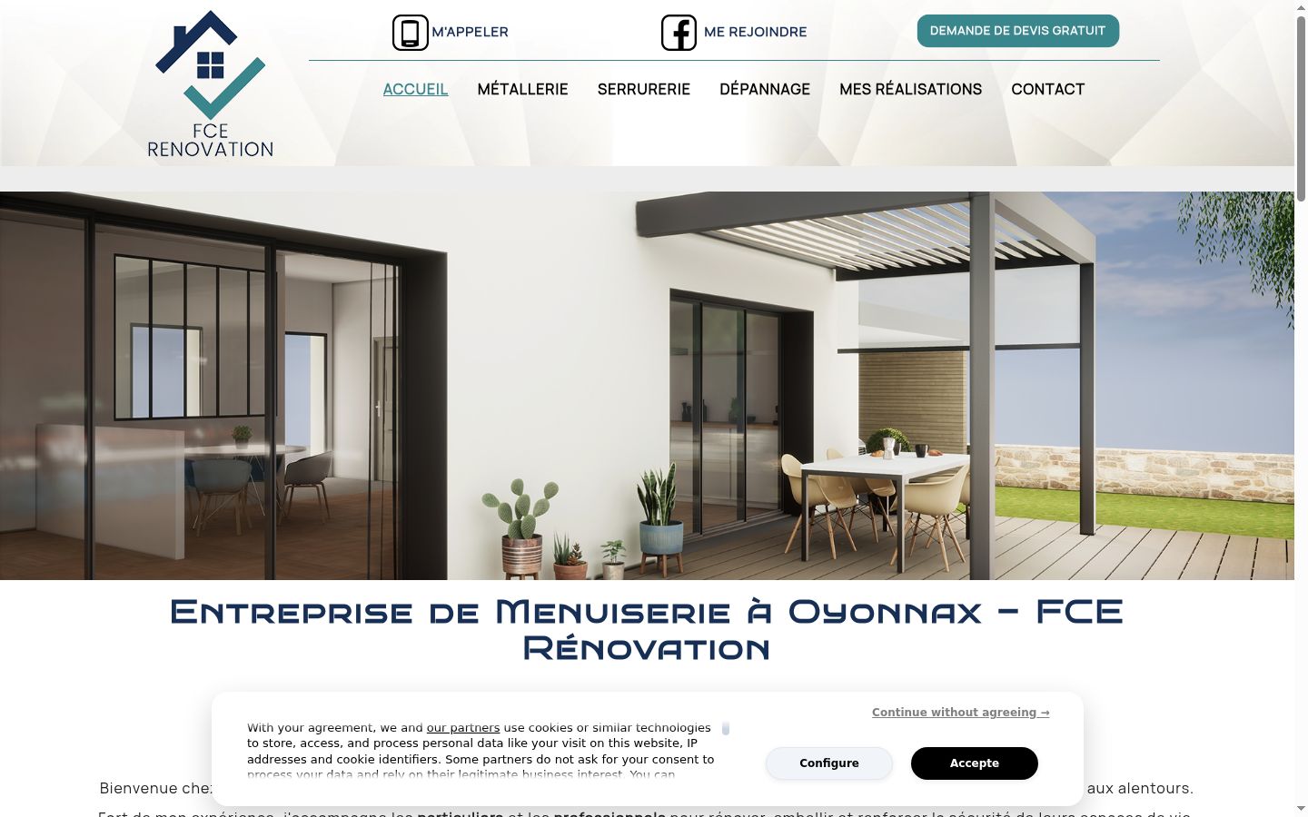 Screenshot del banner di consenso mostrato prima di qualsiasi interazione
