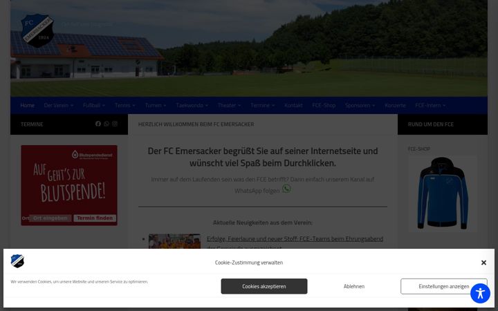 Skjermbilde av fcemersacker.de