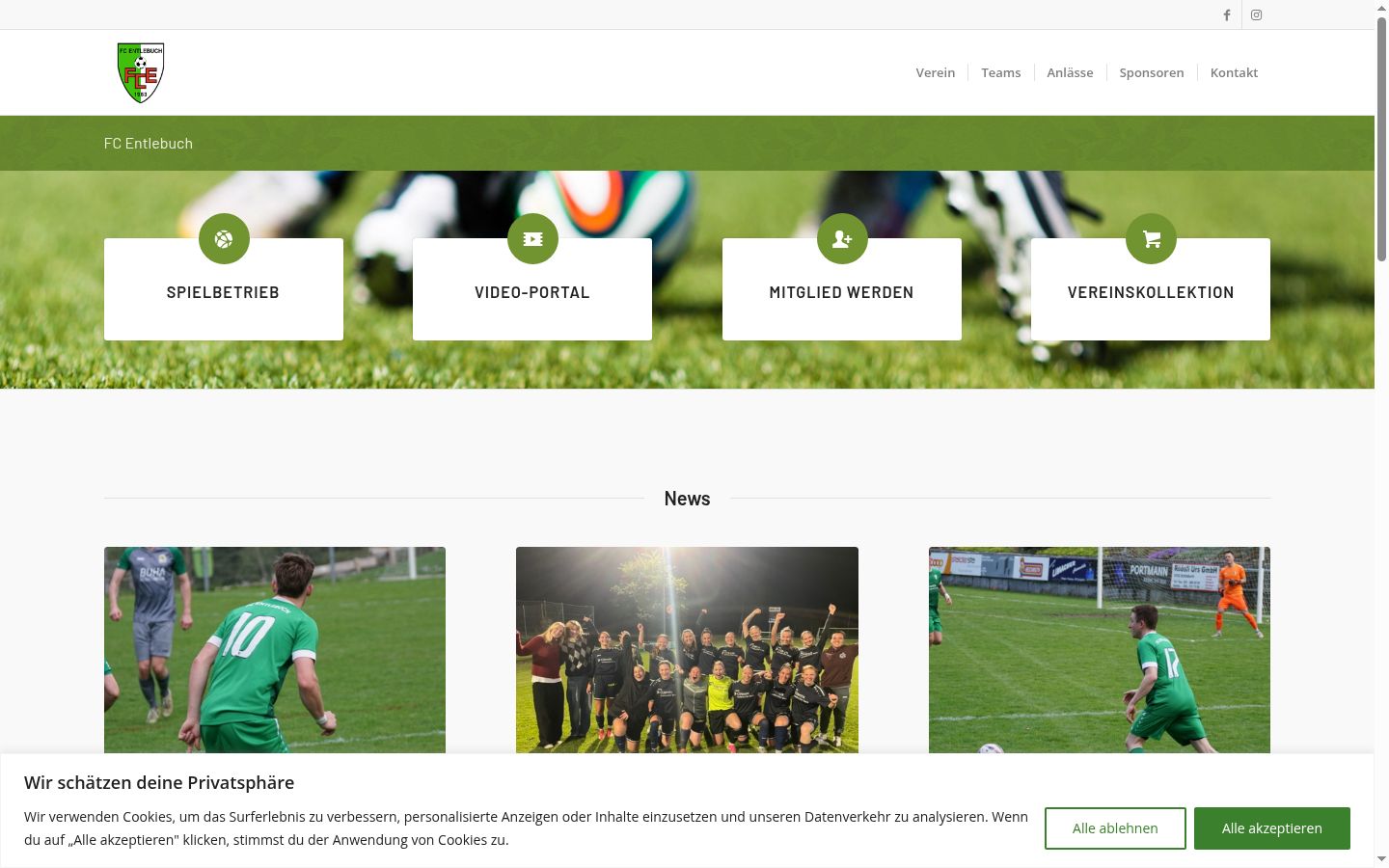Screenshot del banner di consenso mostrato prima di qualsiasi interazione