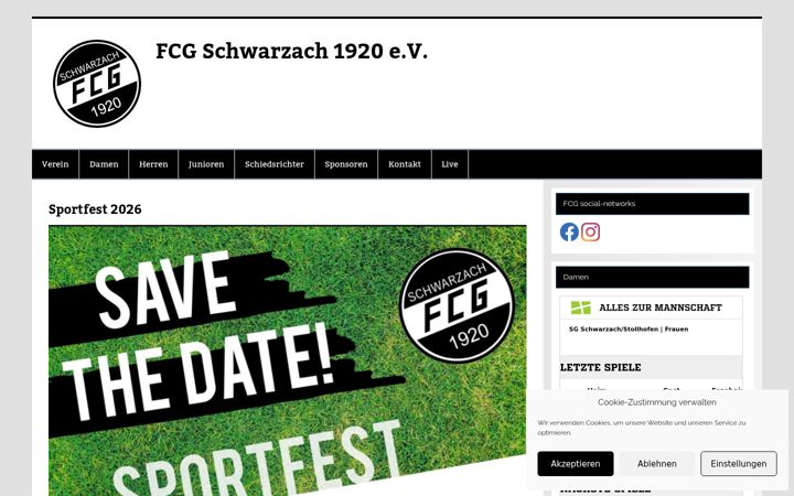 Capture d'écran de fcg-schwarzach.de