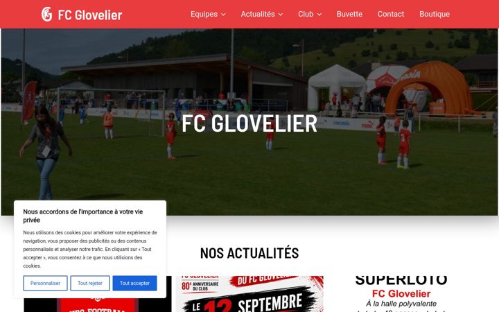 Screenshot of fcglovelier.ch