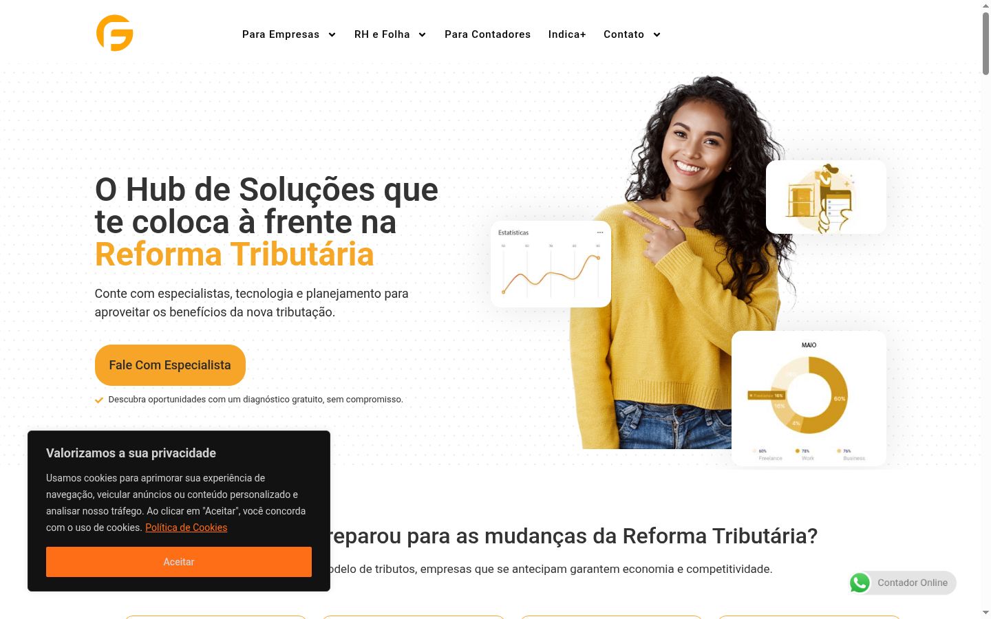 Screenshot del banner di consenso mostrato prima di qualsiasi interazione