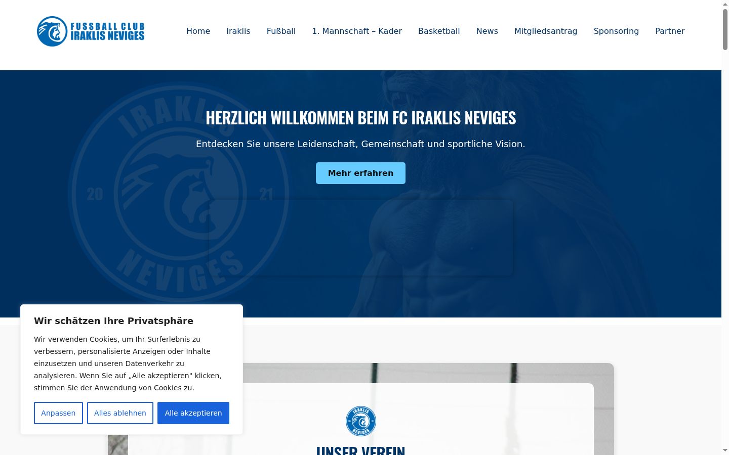 Screenshot tal-banner tal-kunsens muri qabel kwalunkwe interazzjoni