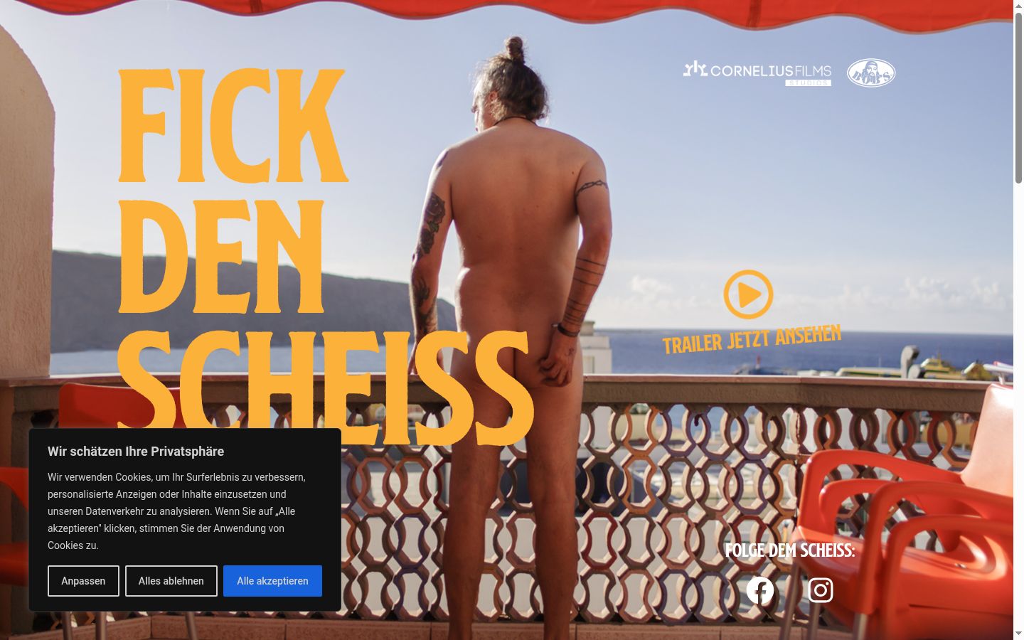 Screenshot des Einwilligungsbanners vor jeglicher Interaktion