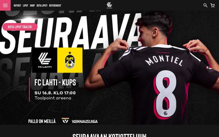 Screenshot of fclahti.fi