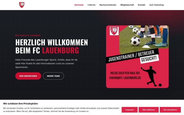 Screenshot of fclauenburg.de