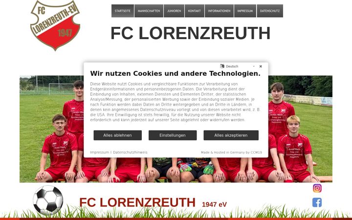 Screenshot of fclorenzreuth.de