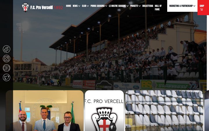 Screenshot of fcprovercelli.it