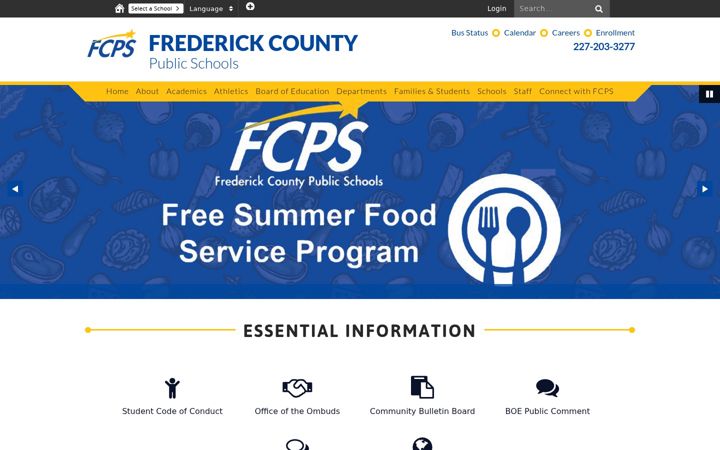 Screenshot of fcps.org