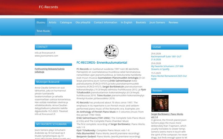 Screenshot of fcrecords.fi