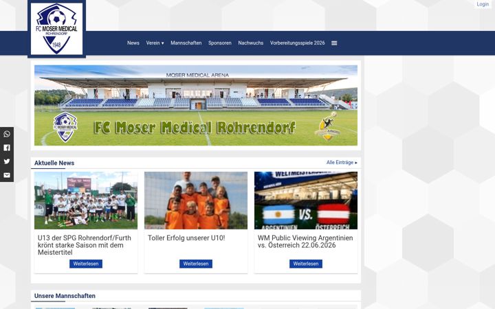 Screenshot of fcrohrendorf.at