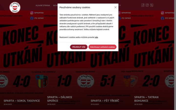 Screenshot of fcspartabrno.cz