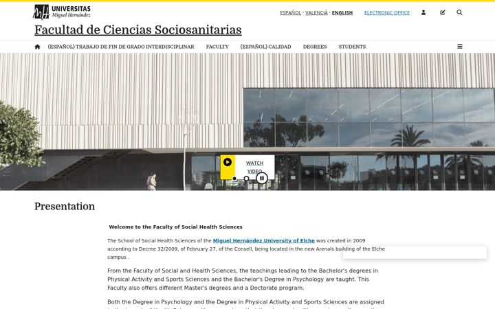 Screenshot of fcss.umh.es