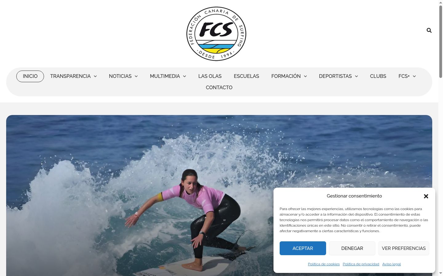 Screenshot del banner di consenso mostrato prima di qualsiasi interazione