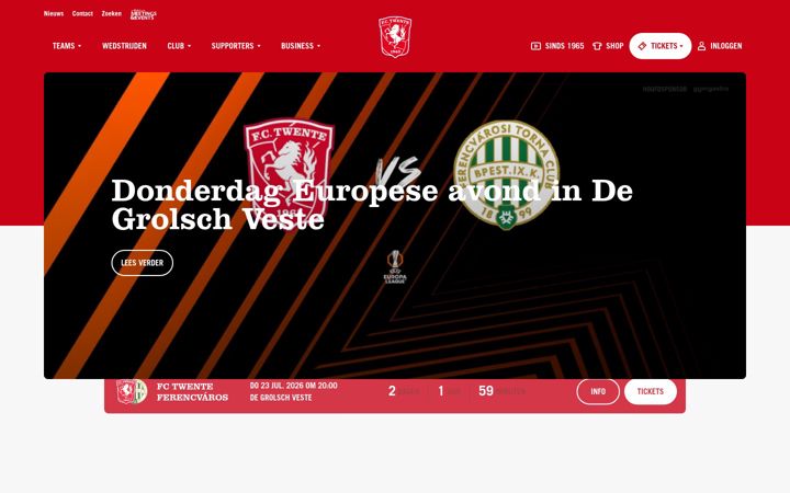 Screenshot of fctwente.nl