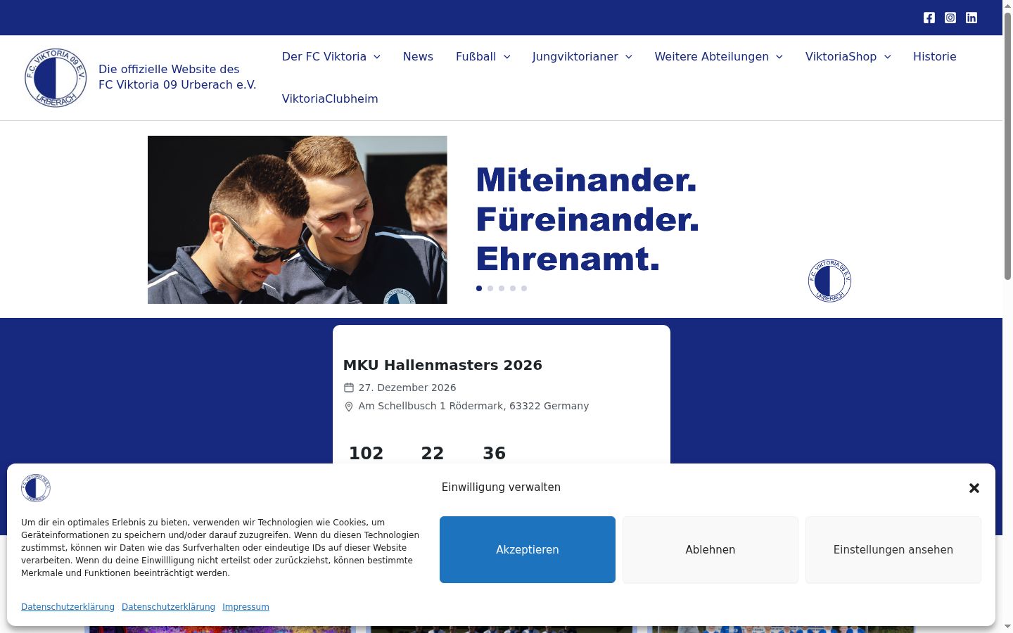 Screenshot del banner di consenso mostrato prima di qualsiasi interazione