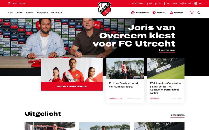Screenshot of fcutrecht.nl