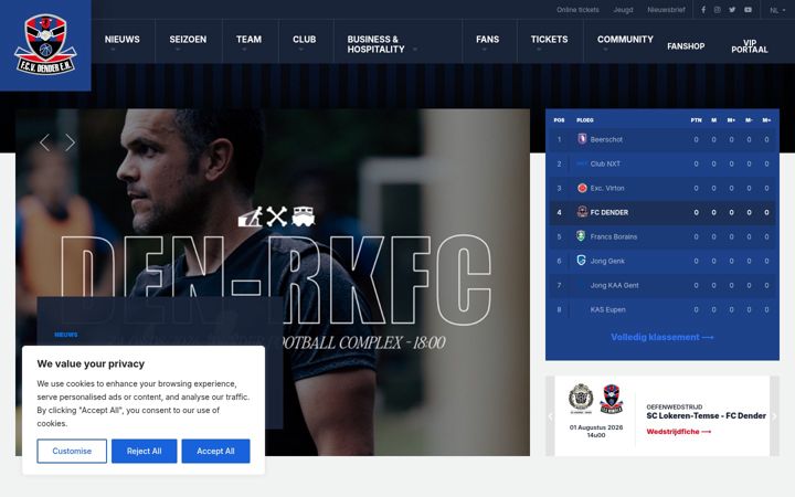 Screenshot of fcvdendereh.be