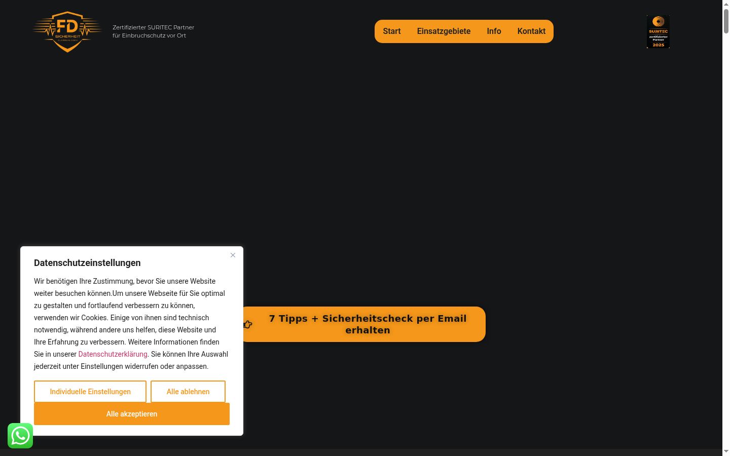 Screenshot του banner συγκατάθεσης που εμφανίστηκε πριν από οποιαδήποτε αλληλεπίδραση