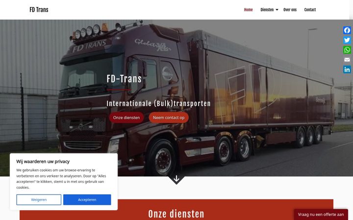 Screenshot of fd-trans.nl