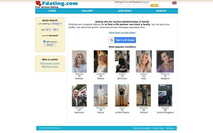 Snímek obrazovky fdating.com