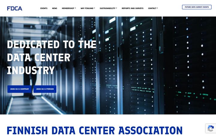 Screenshot of fdca.fi