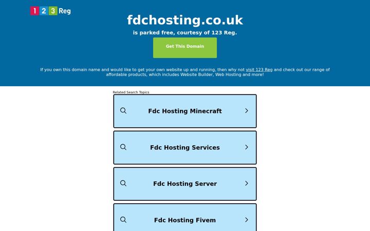 Screenshot ta' fdchosting.co.uk