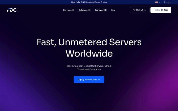 Screenshot of fdcservers.com
