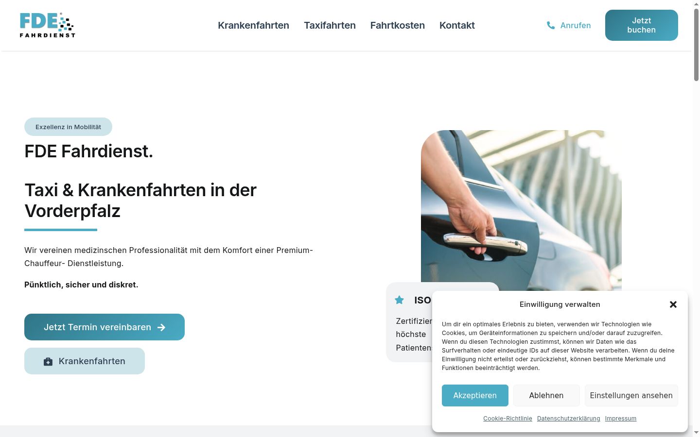Screenshot of the consent banner shown before any interaction