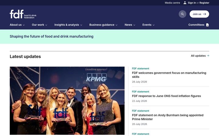 Screenshot of fdf.org.uk