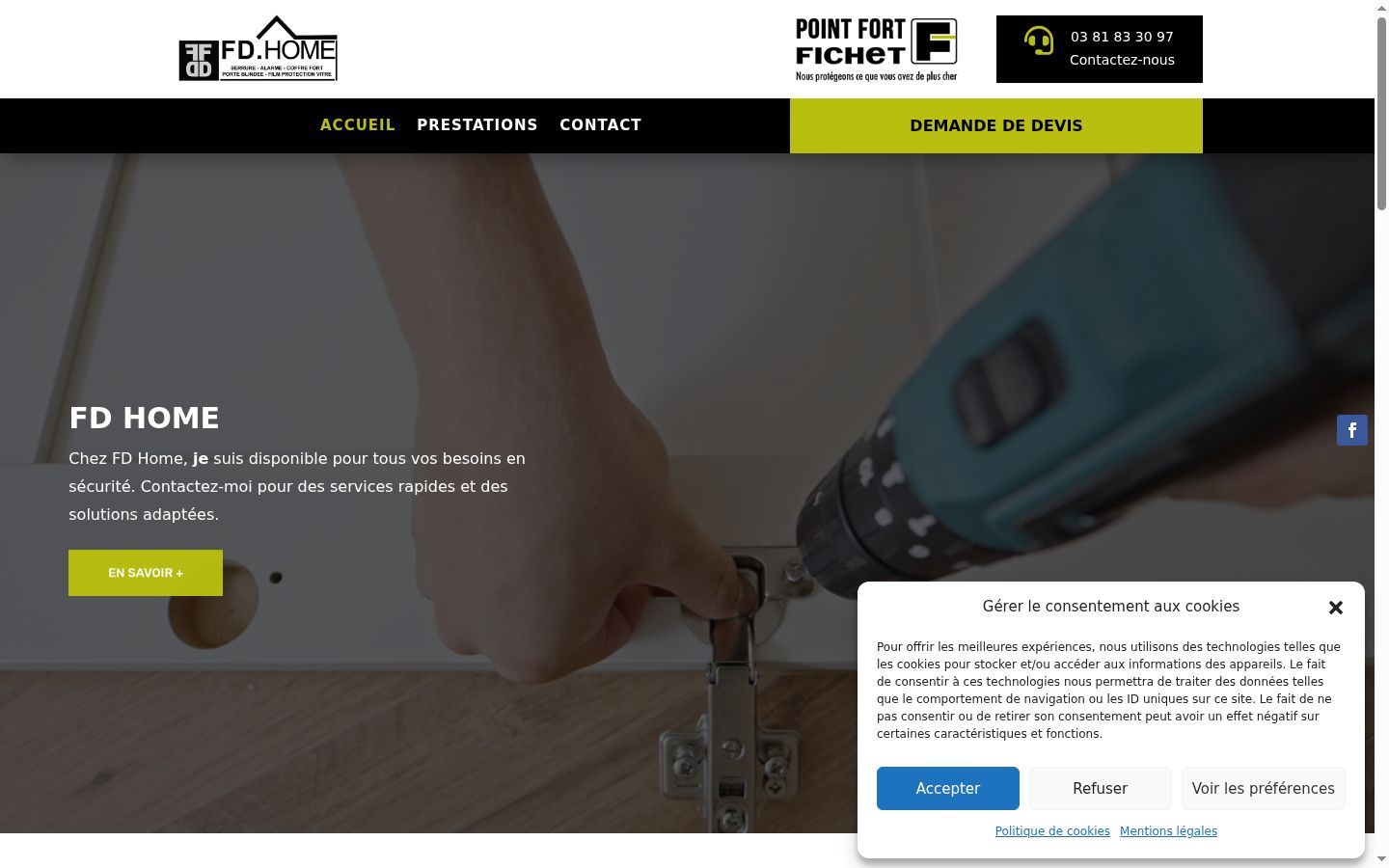 Screenshot of the consent banner shown before any interaction