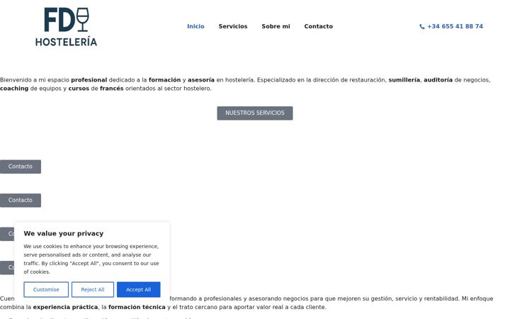 Screenshot of fdhosteleria.com.es