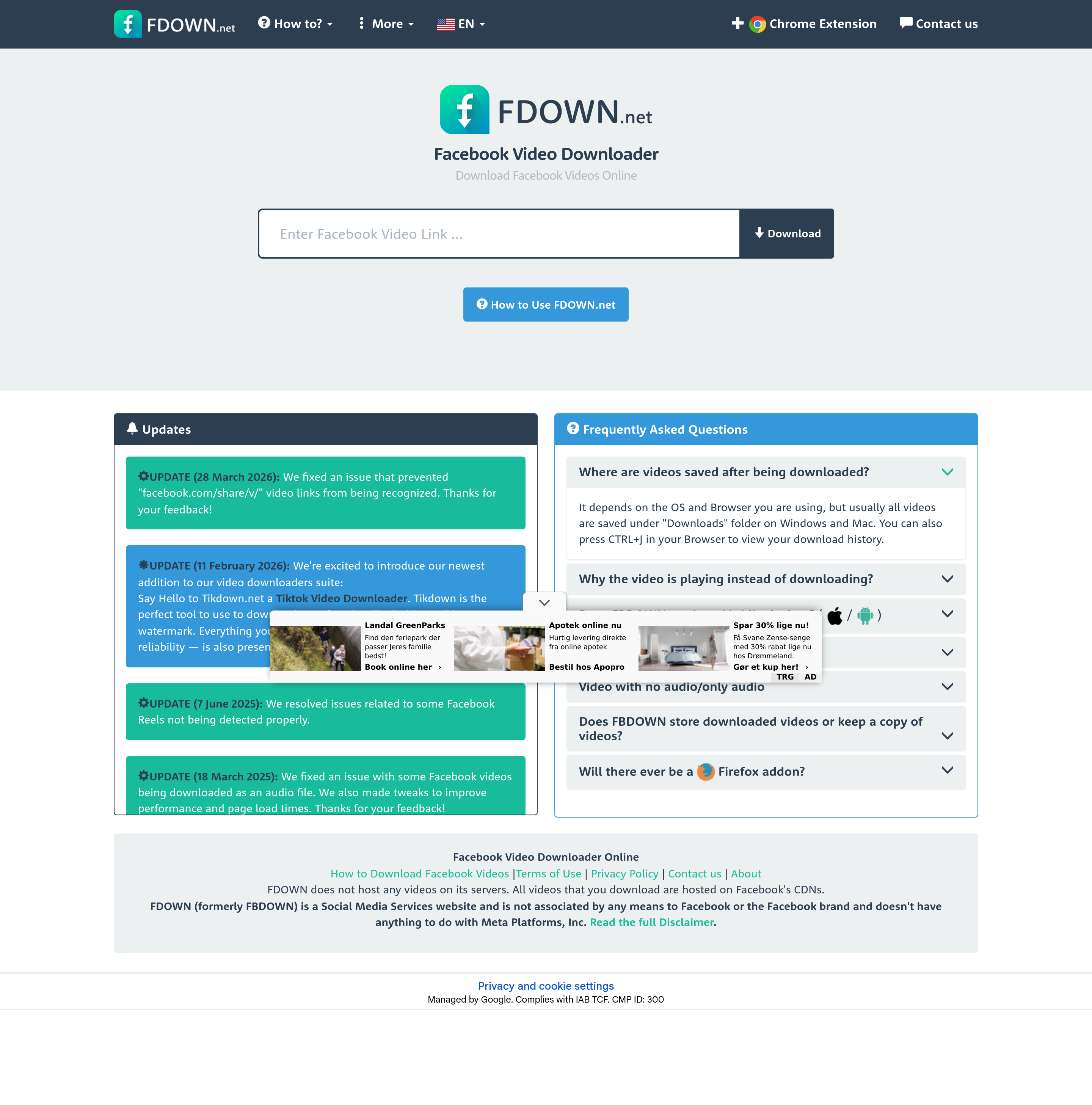 Screenshot of fdown.net