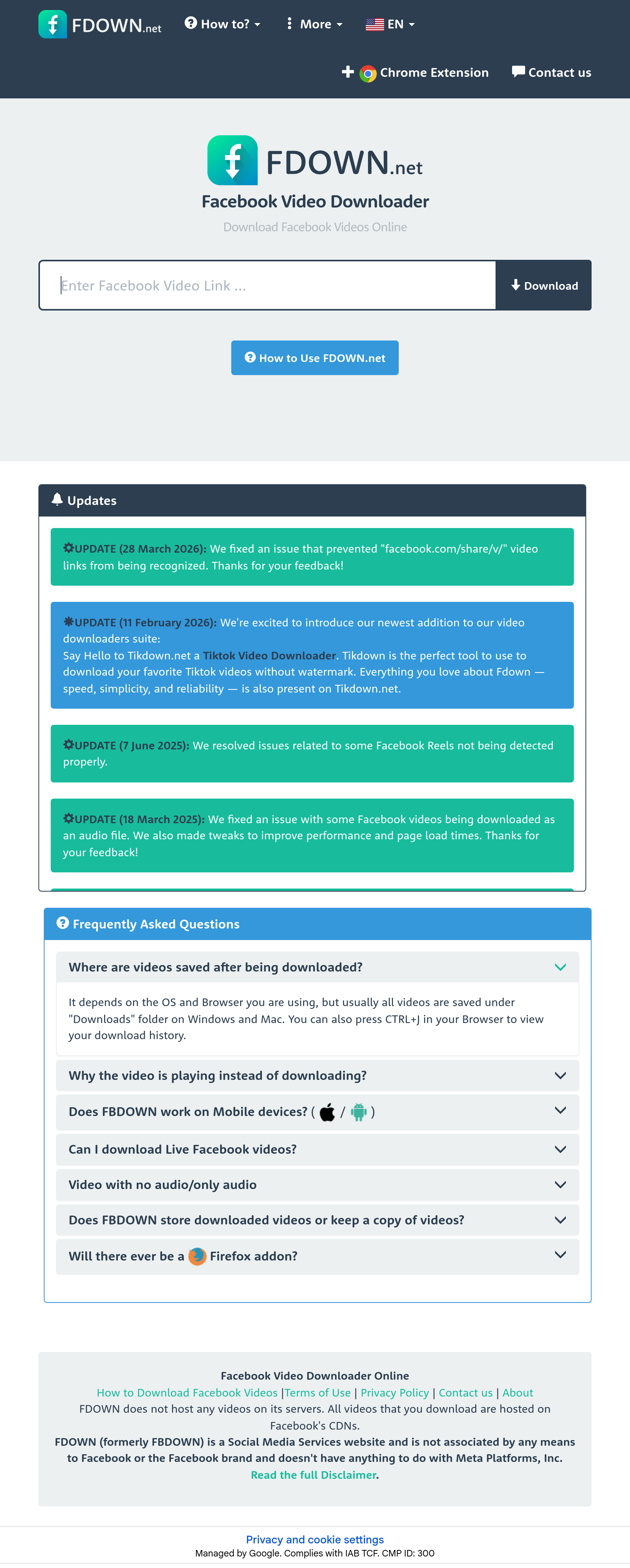 Tablet screenshot of fdown.net