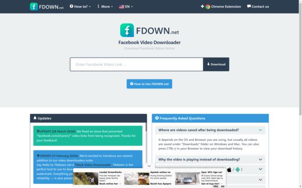 Screenshot of fdown.net