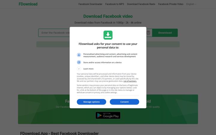 Screenshot of fdownload.app