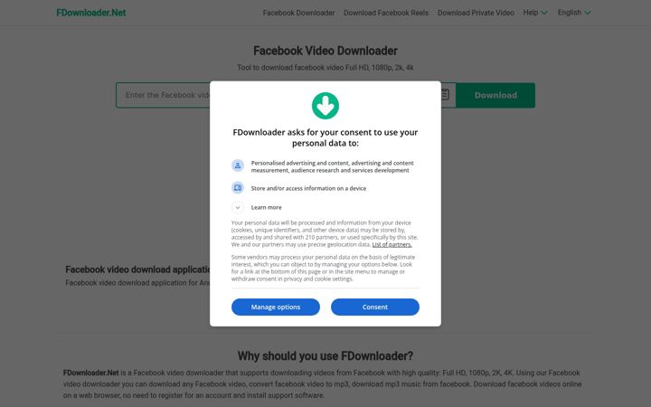 Screenshot ta' fdownloader.net