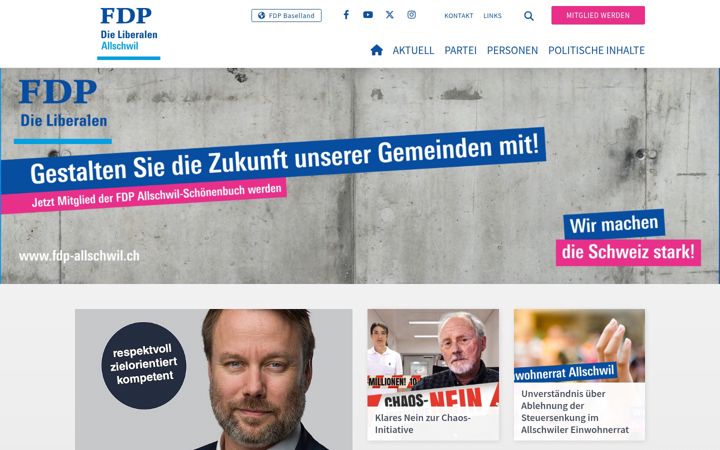 Screenshot of fdp-allschwil.ch