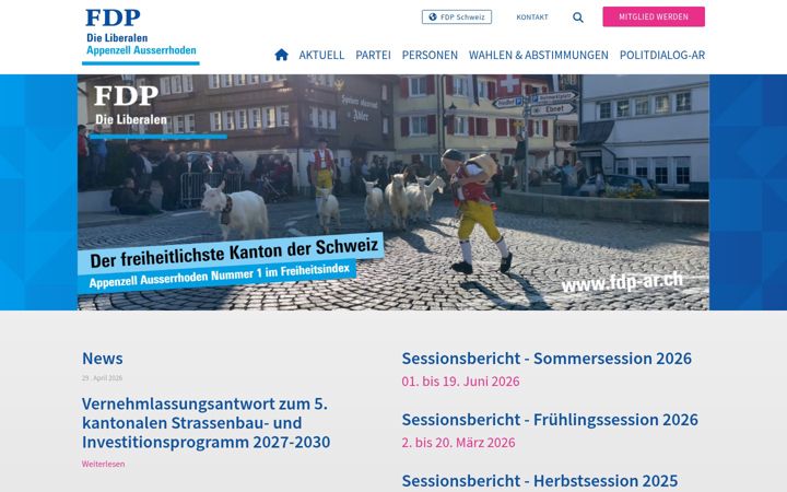 Screenshot of fdp-ar.ch