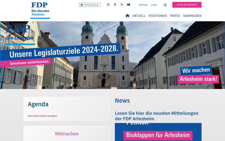 Screenshot of fdp-arlesheim.ch