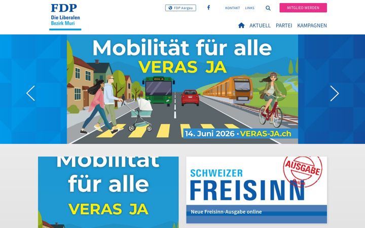 Screenshot of fdp-bezirk-muri.ch