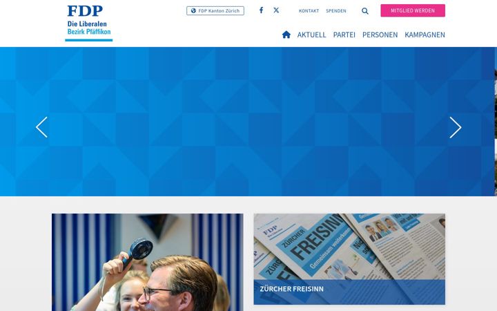 Screenshot of fdp-bezirk-pfaeffikon.ch