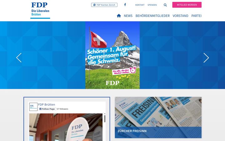 Screenshot of fdp-bruetten.ch
